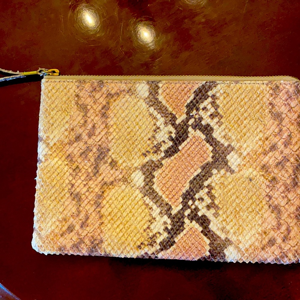 Madewell vegan snakeskin clutch